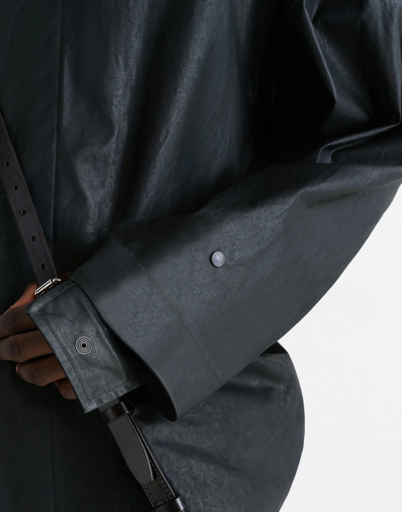 Lemaire - HOODED RAINCOAT (ONYX) — EQUIPMENT